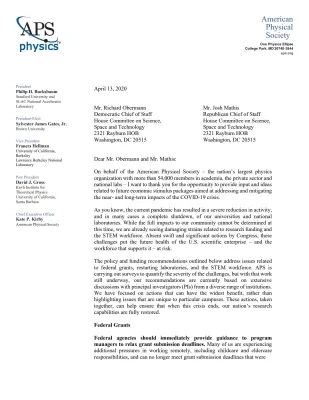 APS COVID-19 Response Letter