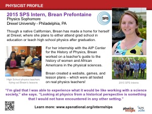 2015 SPS Intern: Brean Prefontaine