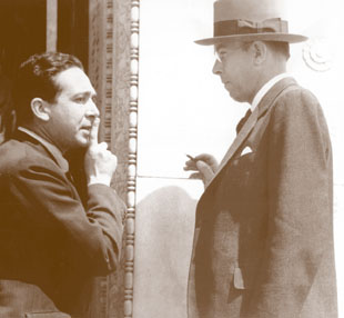 Leo Szilard and E.O. Lawrence at a 1935 APS meeting in Washington, DC.