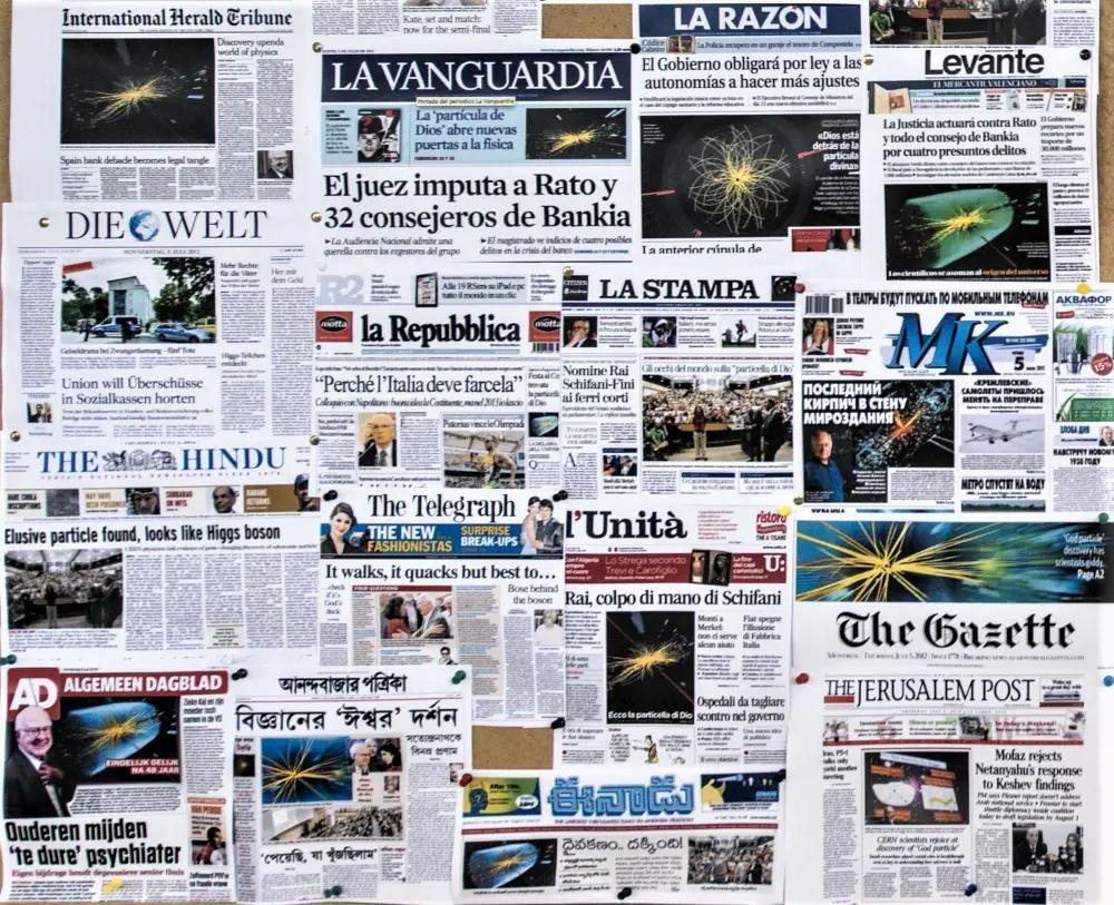 Higgs covered by newspapers