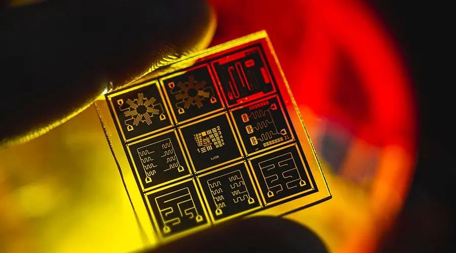 A quantum chip in a University of Maryland lab — research with funding from the National Science Foundation.