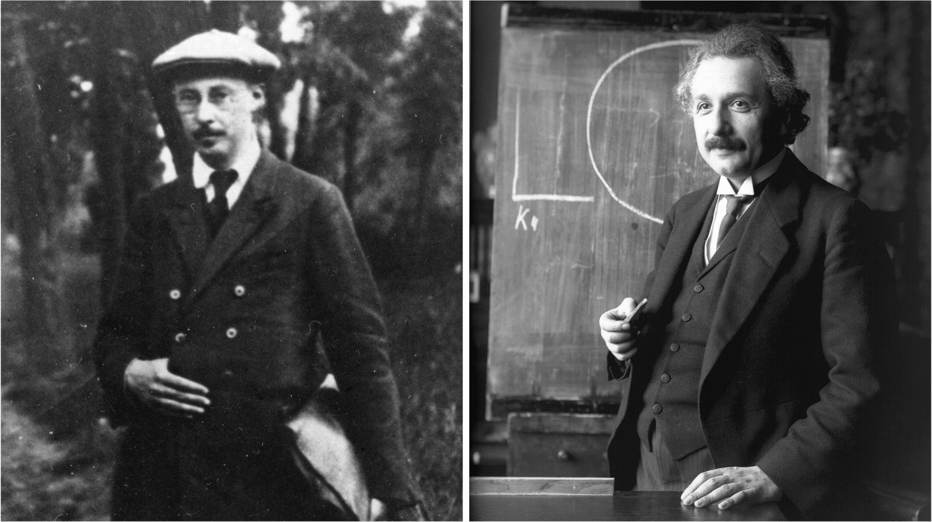Photos of Friedmann (left) and Einstein (right)