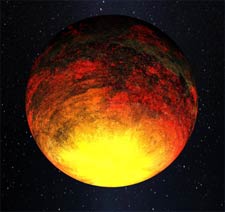 Drawing of rocky planet Kepler-10b
