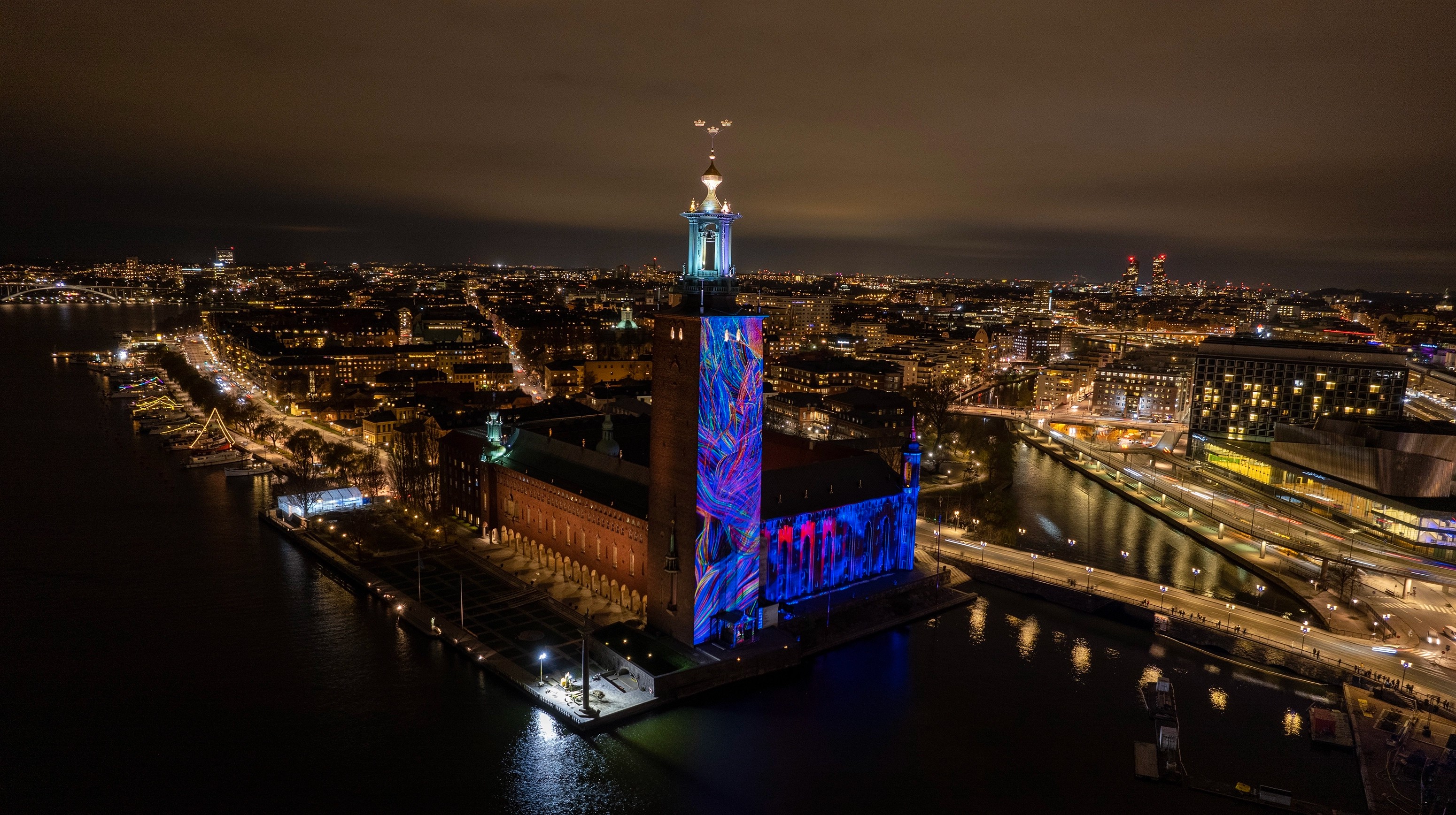 “Conscience,” a Nobel Prize-inspired light display