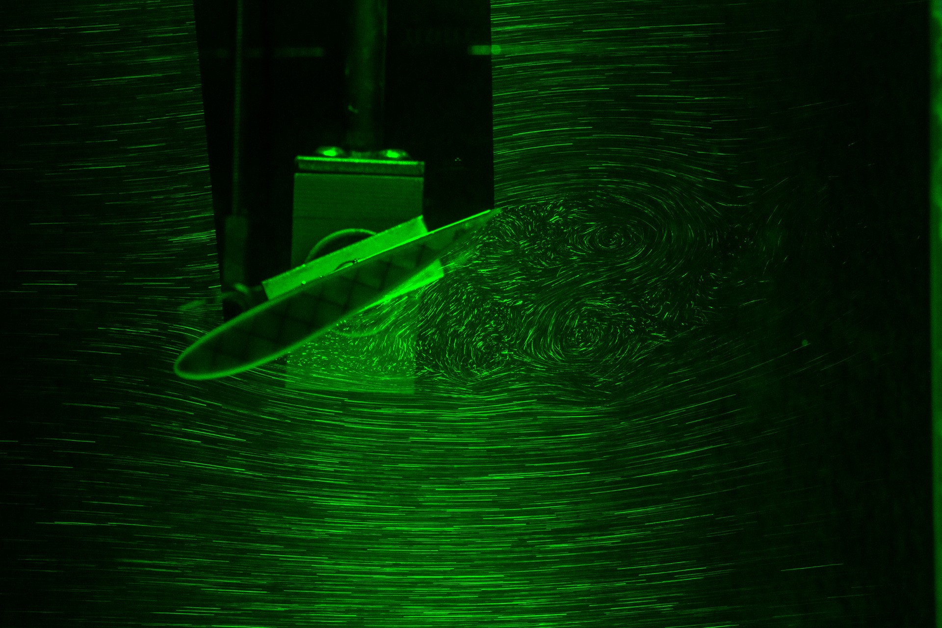 Particles around an airfoil