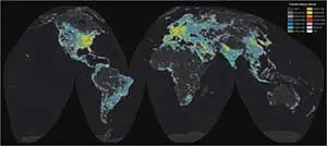 A sky map quantifies light pollution on a global scale.