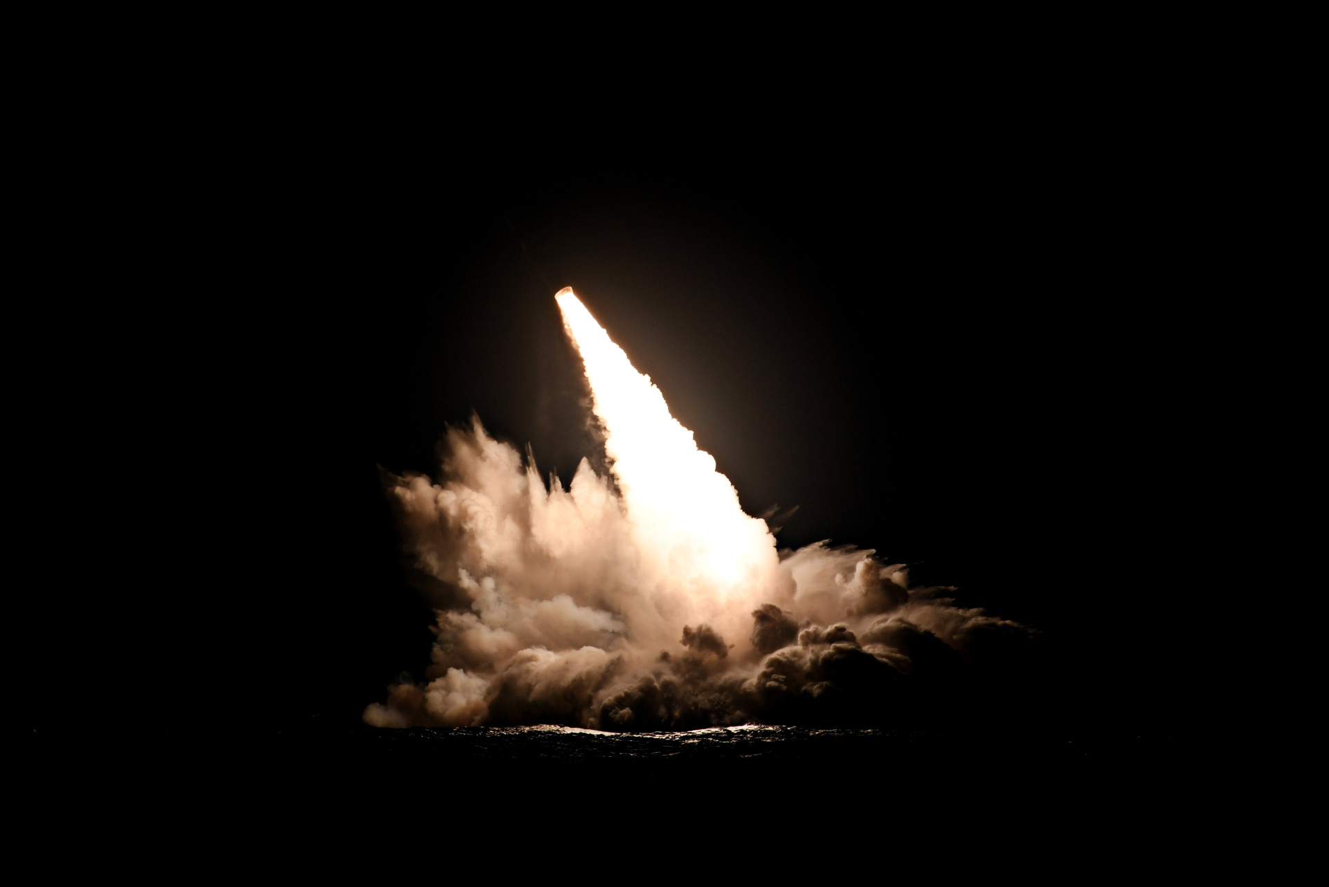 Night-time submarine-launched missile test