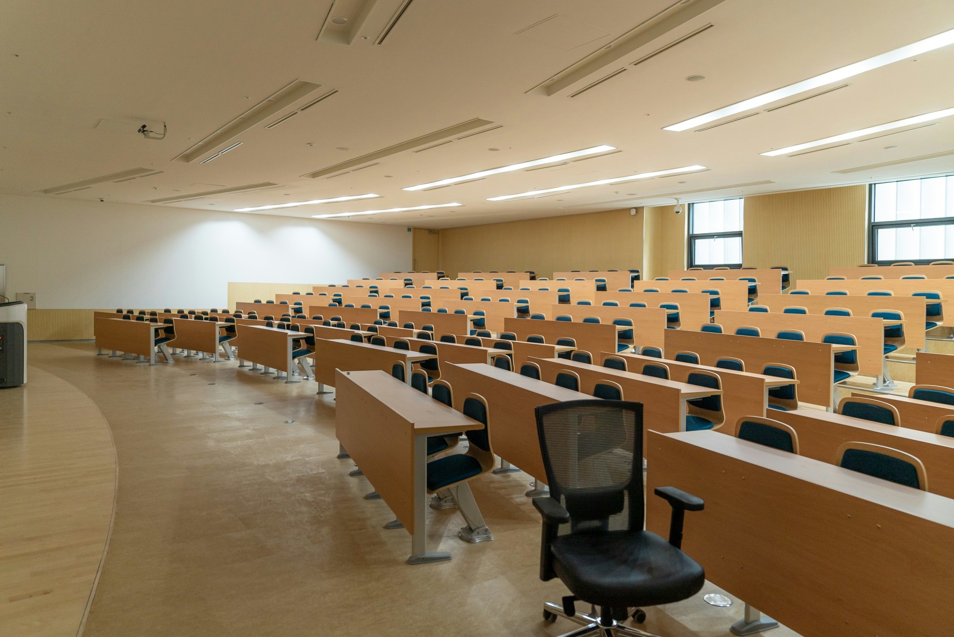 An empty college lecture hall