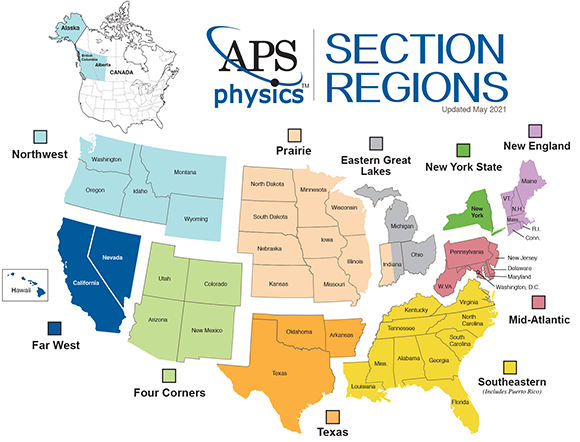 APS Sections Map as of May 2021