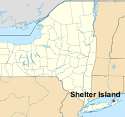 Map of New York showing Shelter Island
