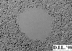 Condensation of steel balls on a shaken table. (Jeffrey Olafsen and Jeffrey Urbach, Georgetown University)