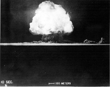 The nuclear bomb when exploding