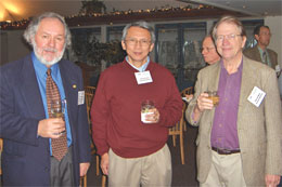 M. Brian Maple of UCSD chats with Vincent Chan and Ronald Waltz of General Atomics