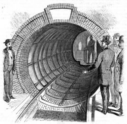 opening to pneumatic underground transit