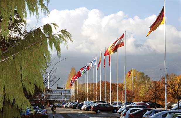 Flags of member nations at CERN