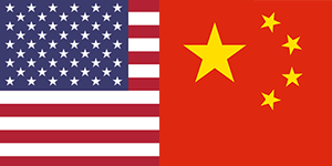 US China flag social